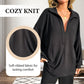 Oversized top met kraag en diepe V-hals voor dames