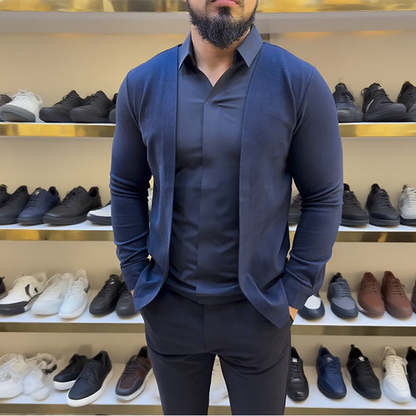 Heren shirt met kraag, tweedelig