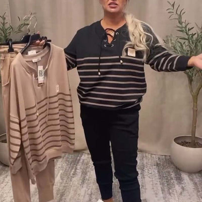 Casual tweedelige gestreepte sportsets