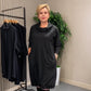 Zwarte casual sweatshirtjurk voor dames