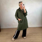Oversized lange hoodiejurk met zakken voor dames