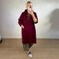 Oversized lange hoodiejurk met zakken voor dames