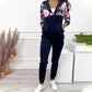 Dames bloemenprint hoodie 2-delige joggingpak set