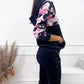 Dames bloemenprint hoodie 2-delige joggingpak set